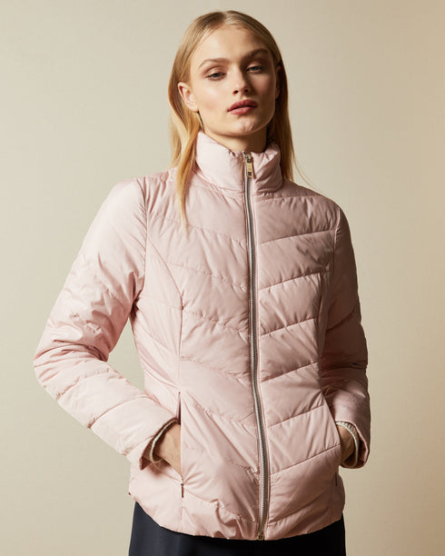 RENIKA-Outerwear-Don't let the weather catch you off guard. RENIKA's showerproof design ensures you stay dry in the unpredictable British weather, and it's easy to carry with its convenient packaway drawstring pouch. Padded jacket Showerproof Packaway drawstring pouch Zip fastening Funnel neck Long sleeves Awuoi is 5'10.5" / 1.79m and wears Black in a Ted size 1- Ted Baker Romania